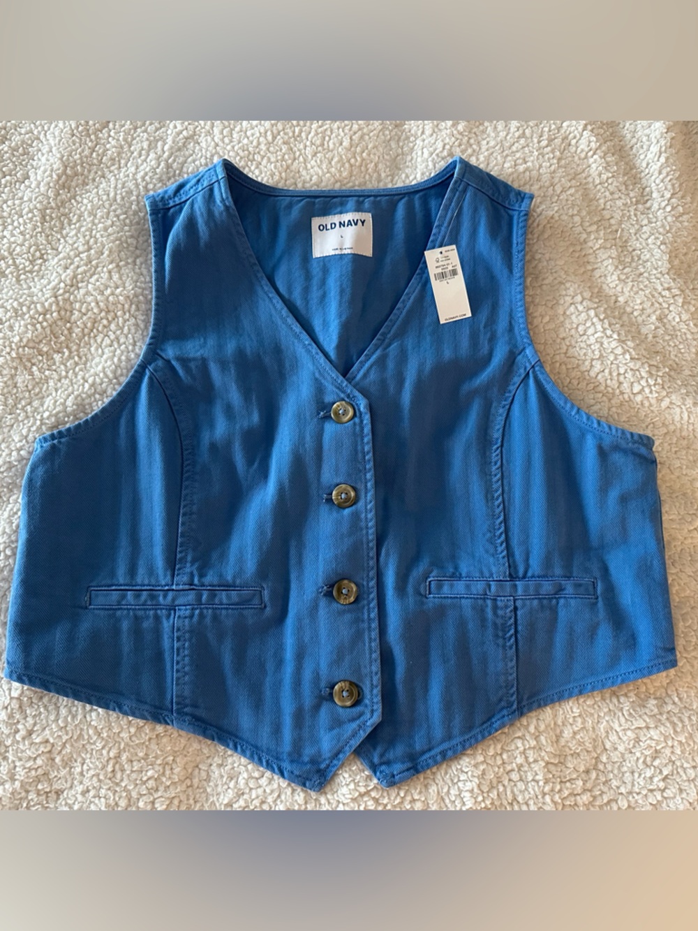 Button Front Jean Vest